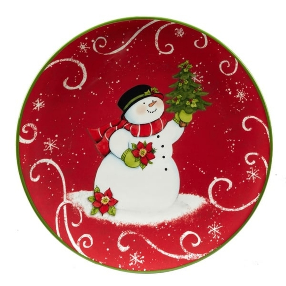 Certified International Holiday Magic Snowman 9" Dessert/Salad Plates, Set of 4 - Picture 6 of 7